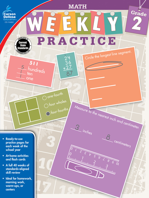 Title details for Math, Grade 2 by Carson Dellosa Education - Available